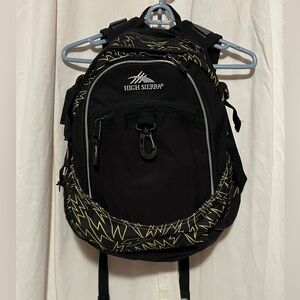 High Sierra Fatboy Backpack Black & Yellow EUC